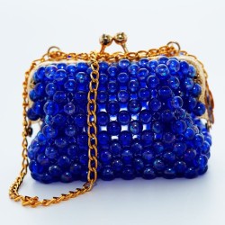 Petite sac avec perle bleu Petite sac avec perle bleu